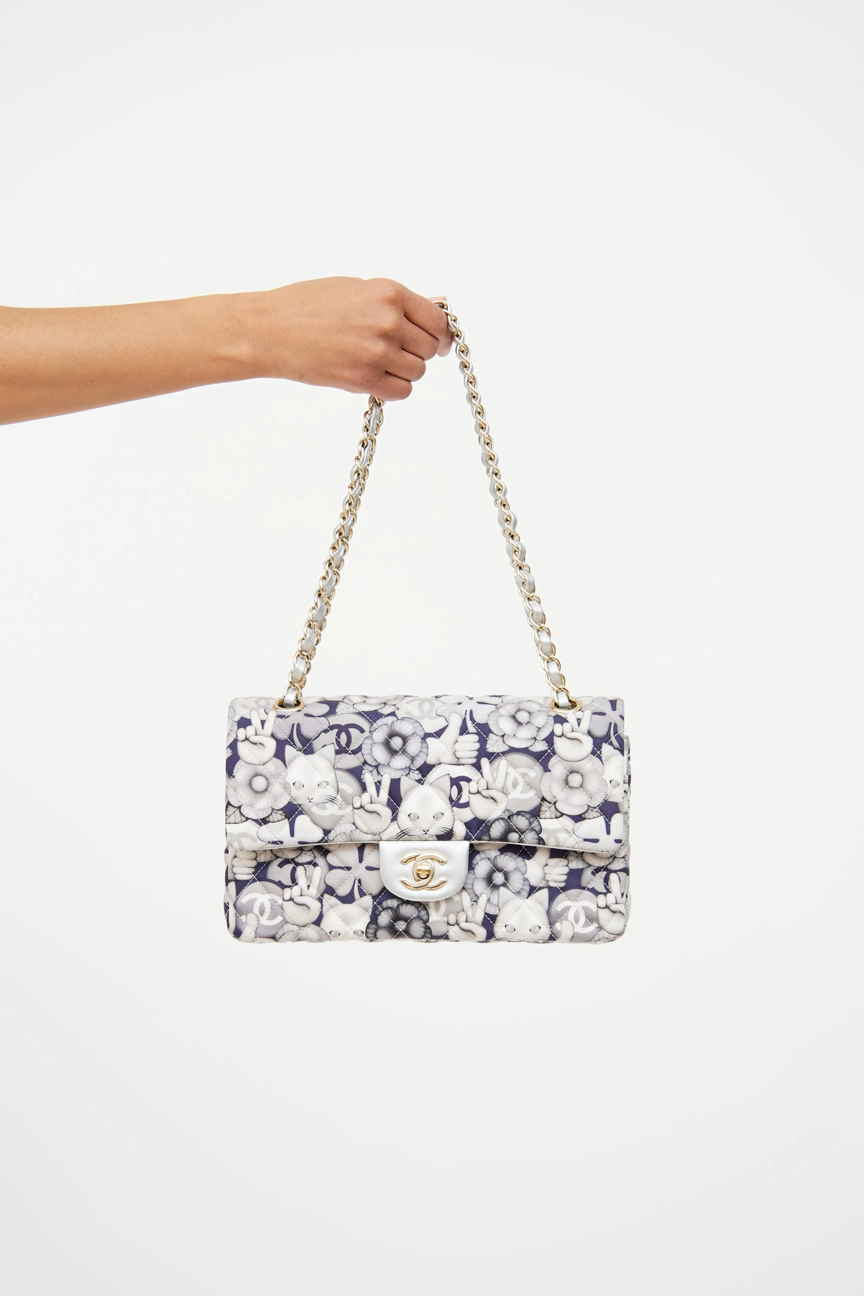 2016 Emoticon Nylon Double Flap Handbag