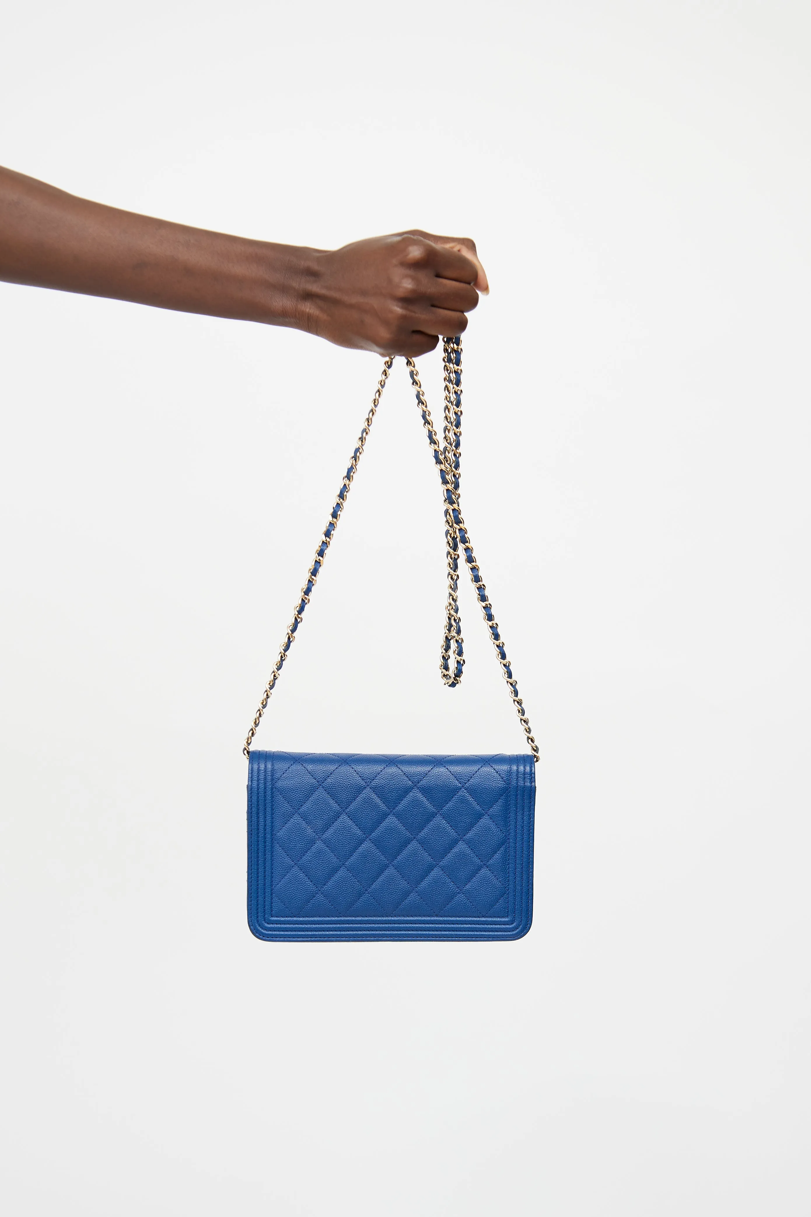 2016 Navy Caviar Boy Wallet On Chain