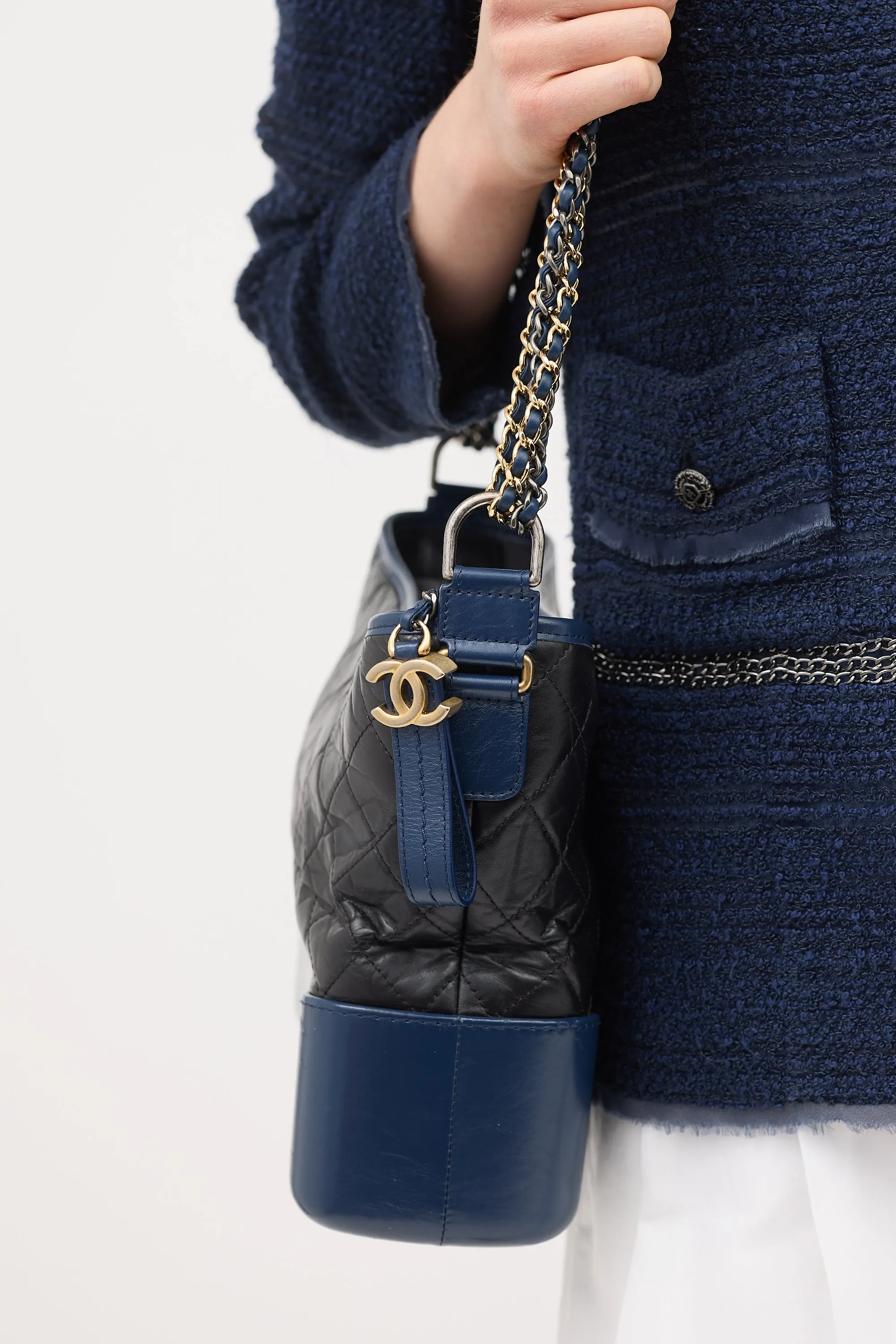 2018 Black & Navy Medium Gabrielle Bag