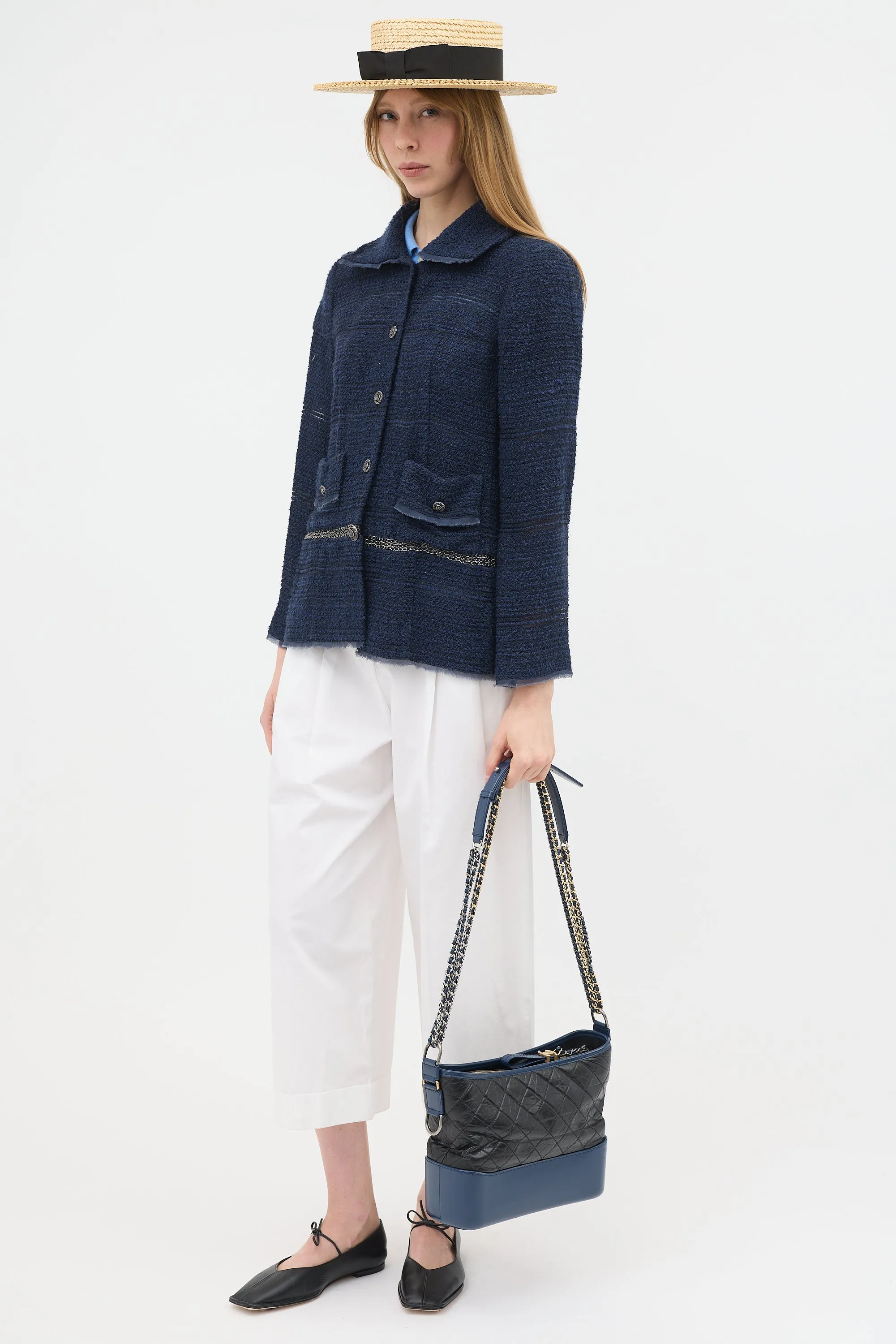 2018 Black & Navy Medium Gabrielle Bag