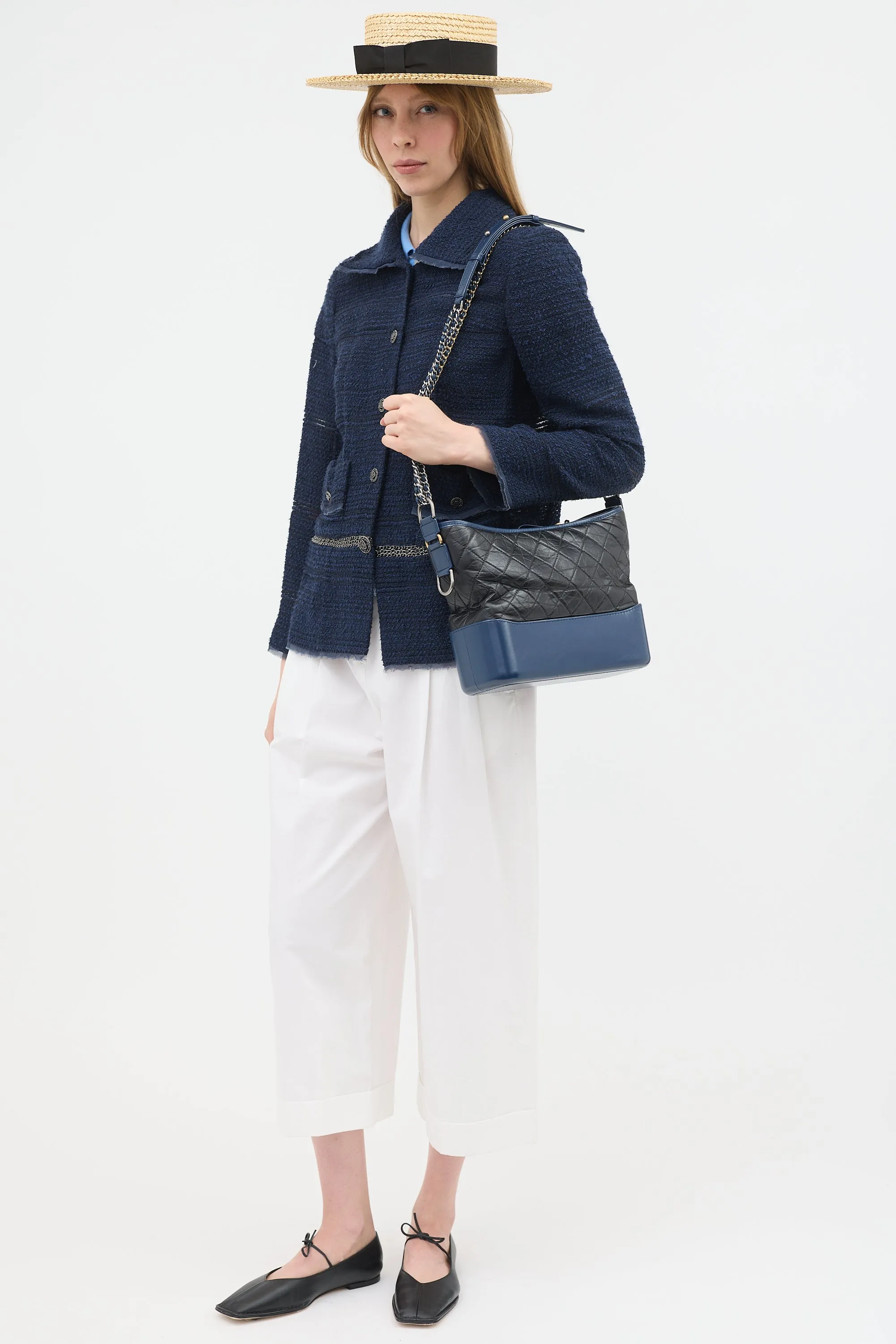2018 Black & Navy Medium Gabrielle Bag