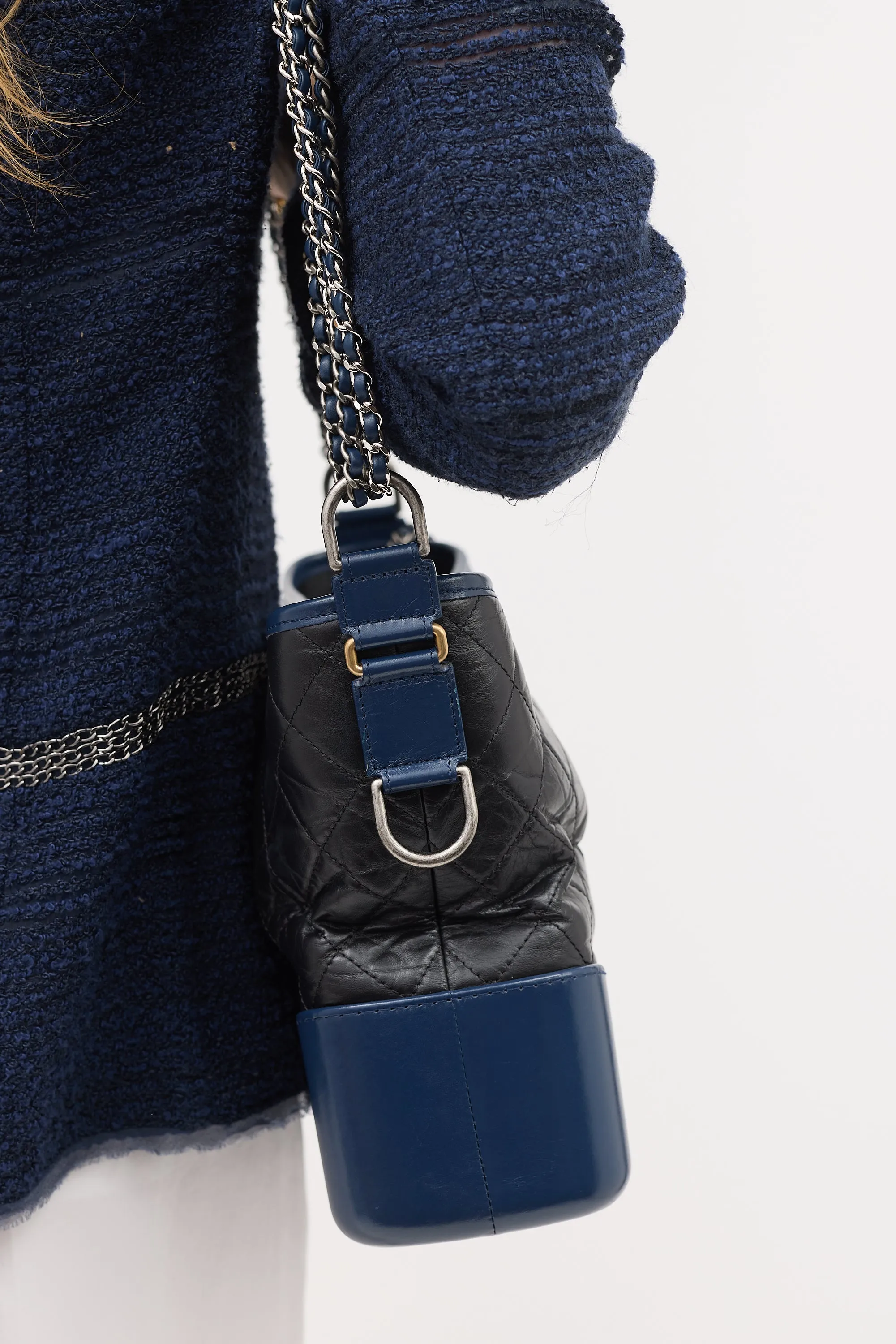 2018 Black & Navy Medium Gabrielle Bag