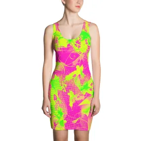 80s Summer Pop Bodycon Dress