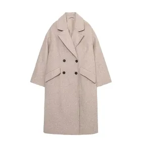 A&A Autumn Winter Long Wool Blend Coat