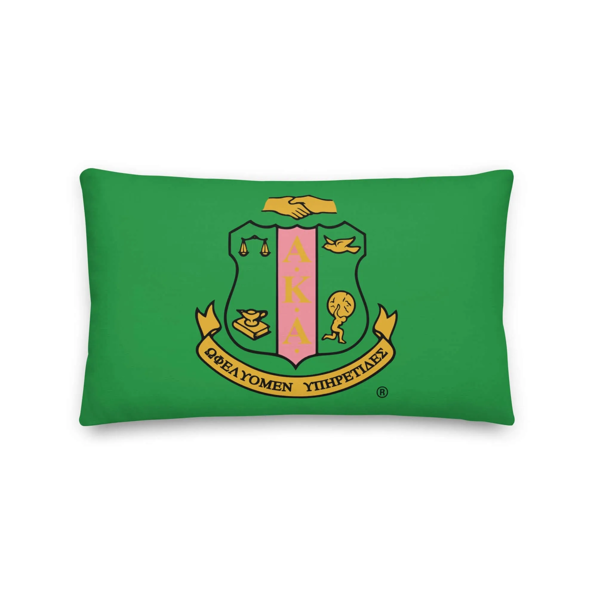 AKA Green Coat of Arms Pillow