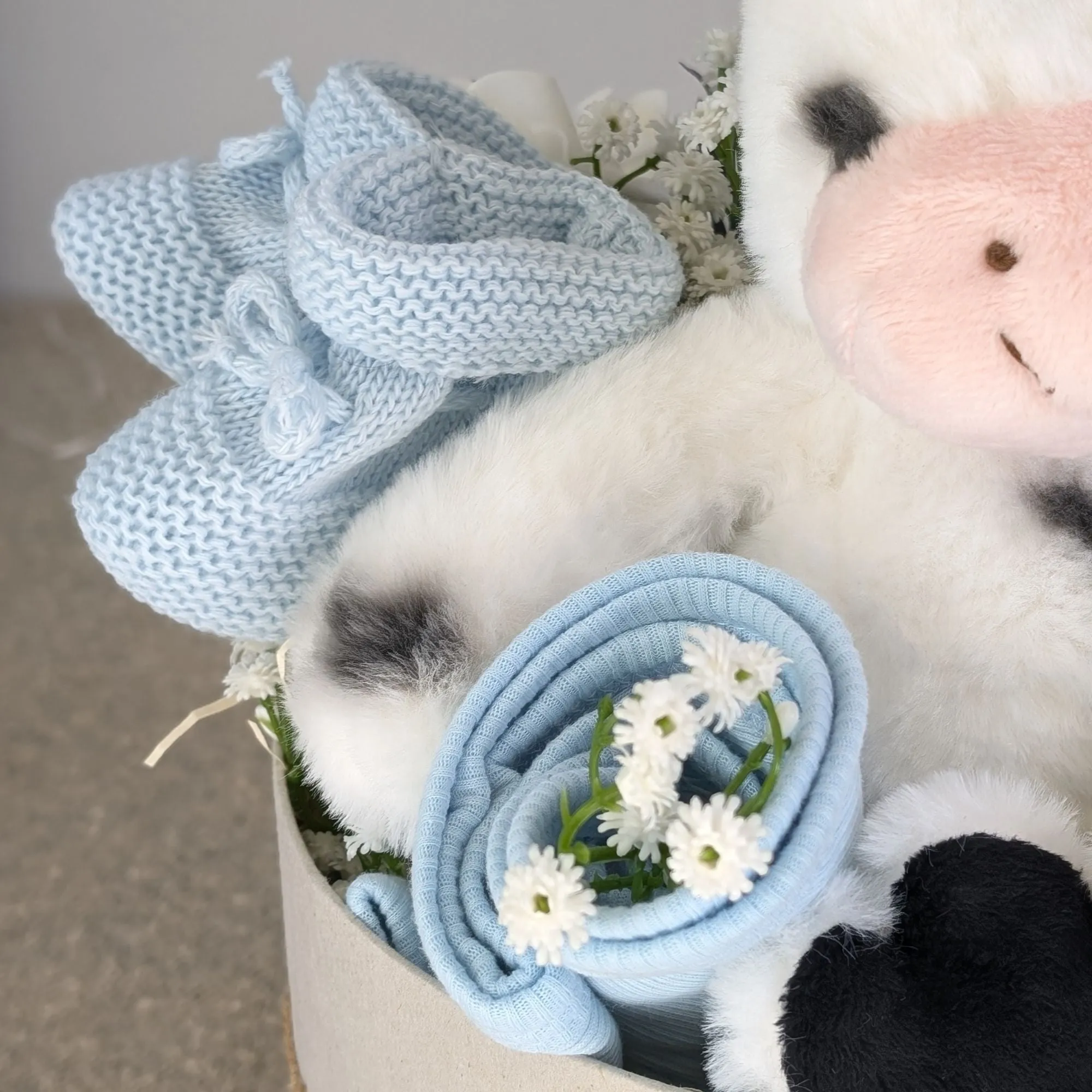 Baby Boy Gifts Hamper Box "Marley Moo" Cuddles