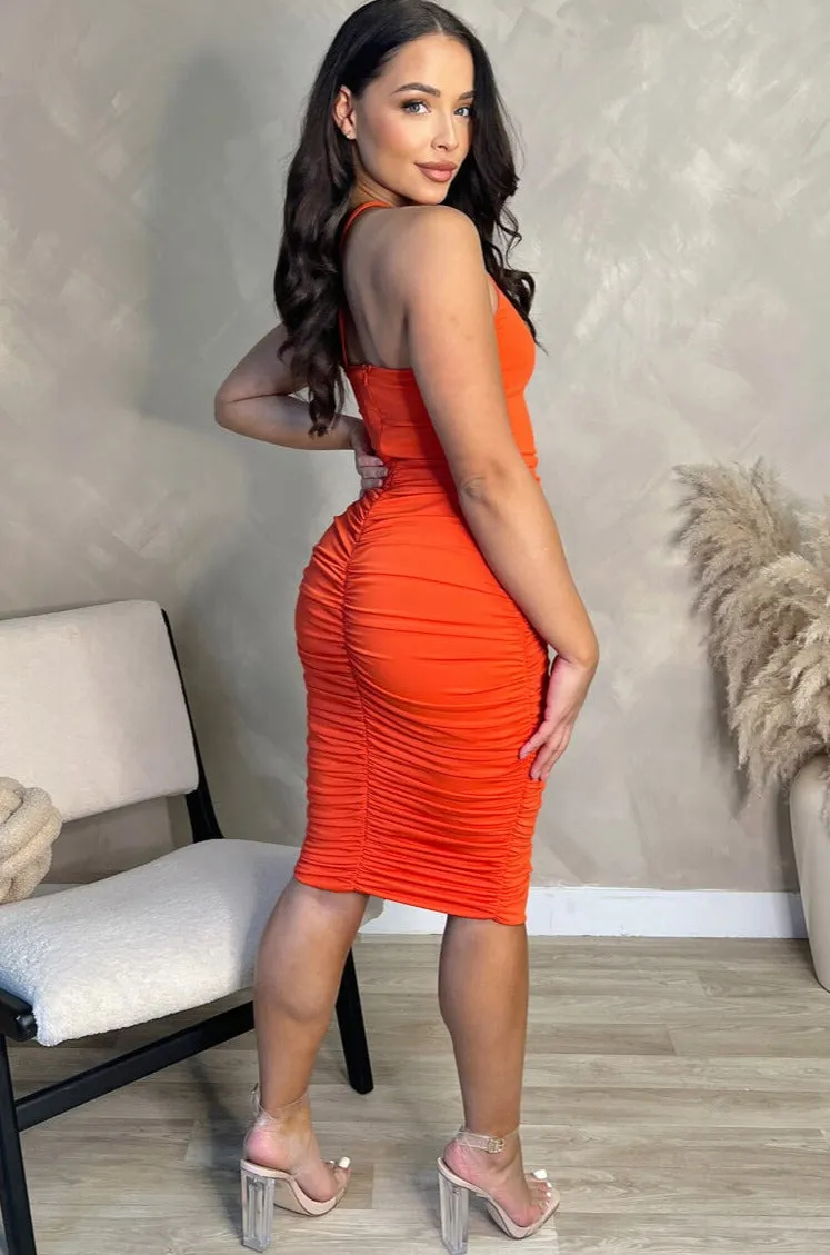 Bella Orange One Shoulder Dress