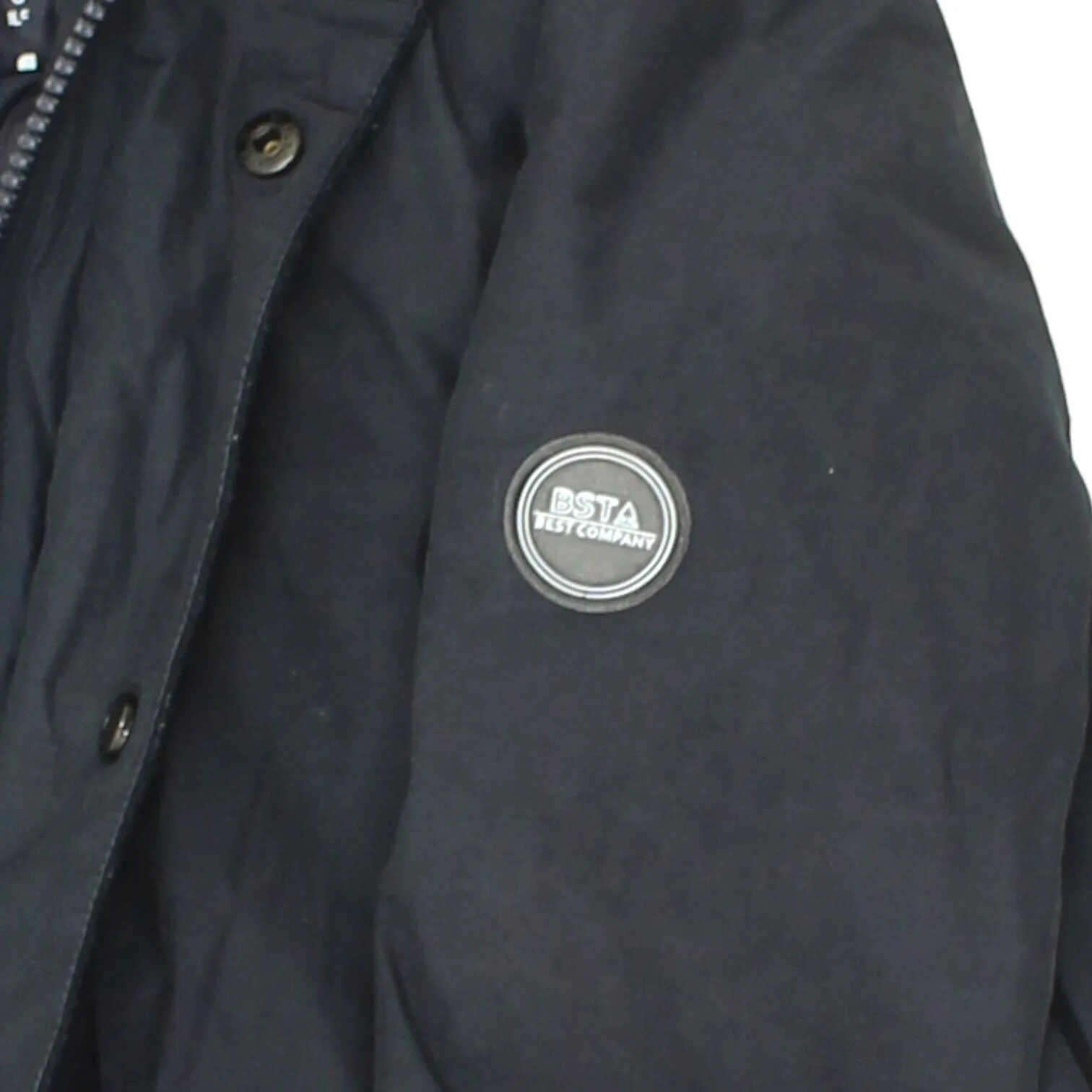 Best Company Mens Navy Hooded Quilted Coat | Vintage High End Designer VTG