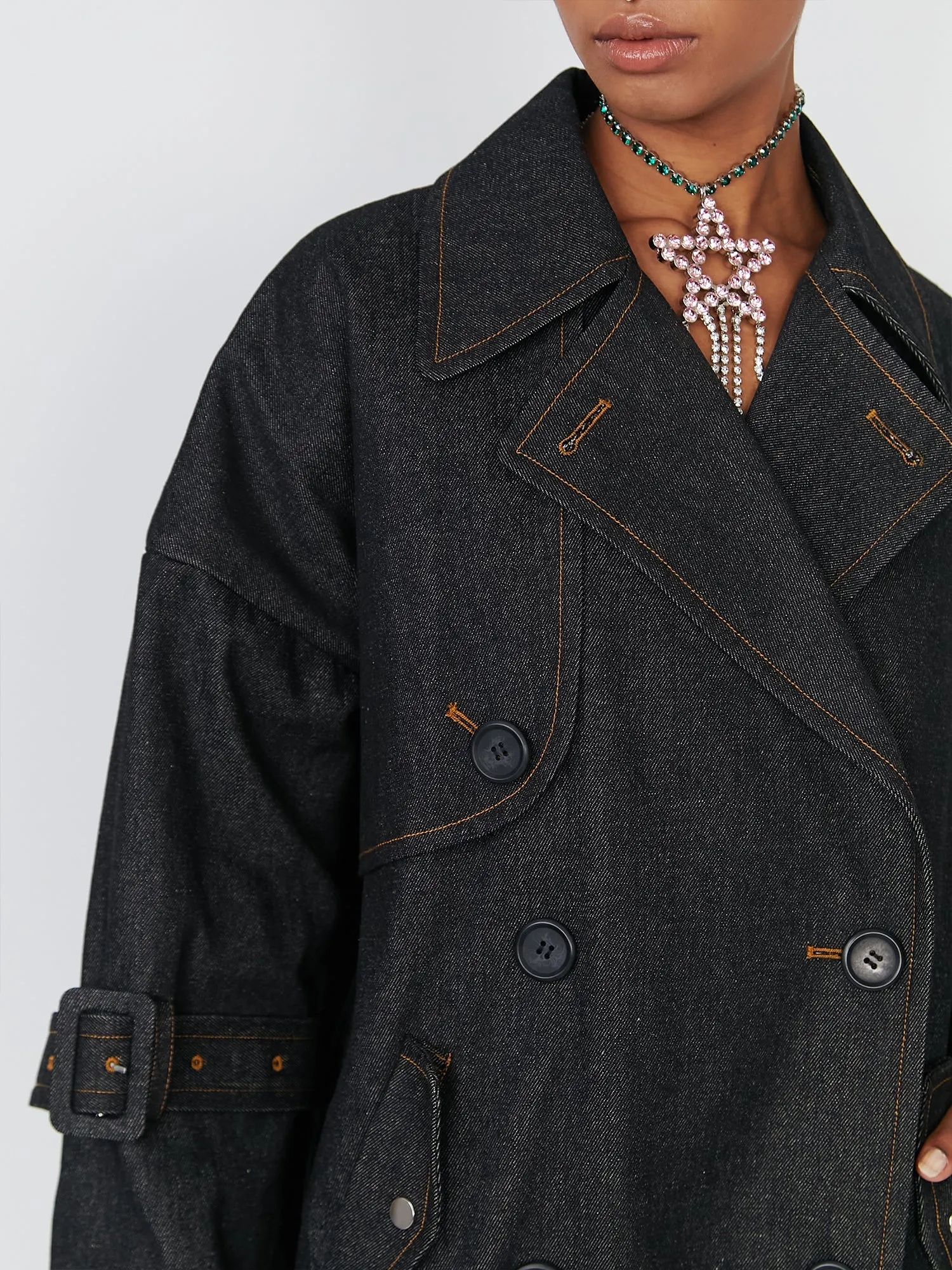 Black Denim Coat