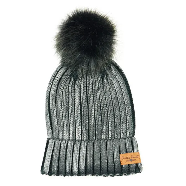 Britt's Knits - Metallic Knit Pom Hat
