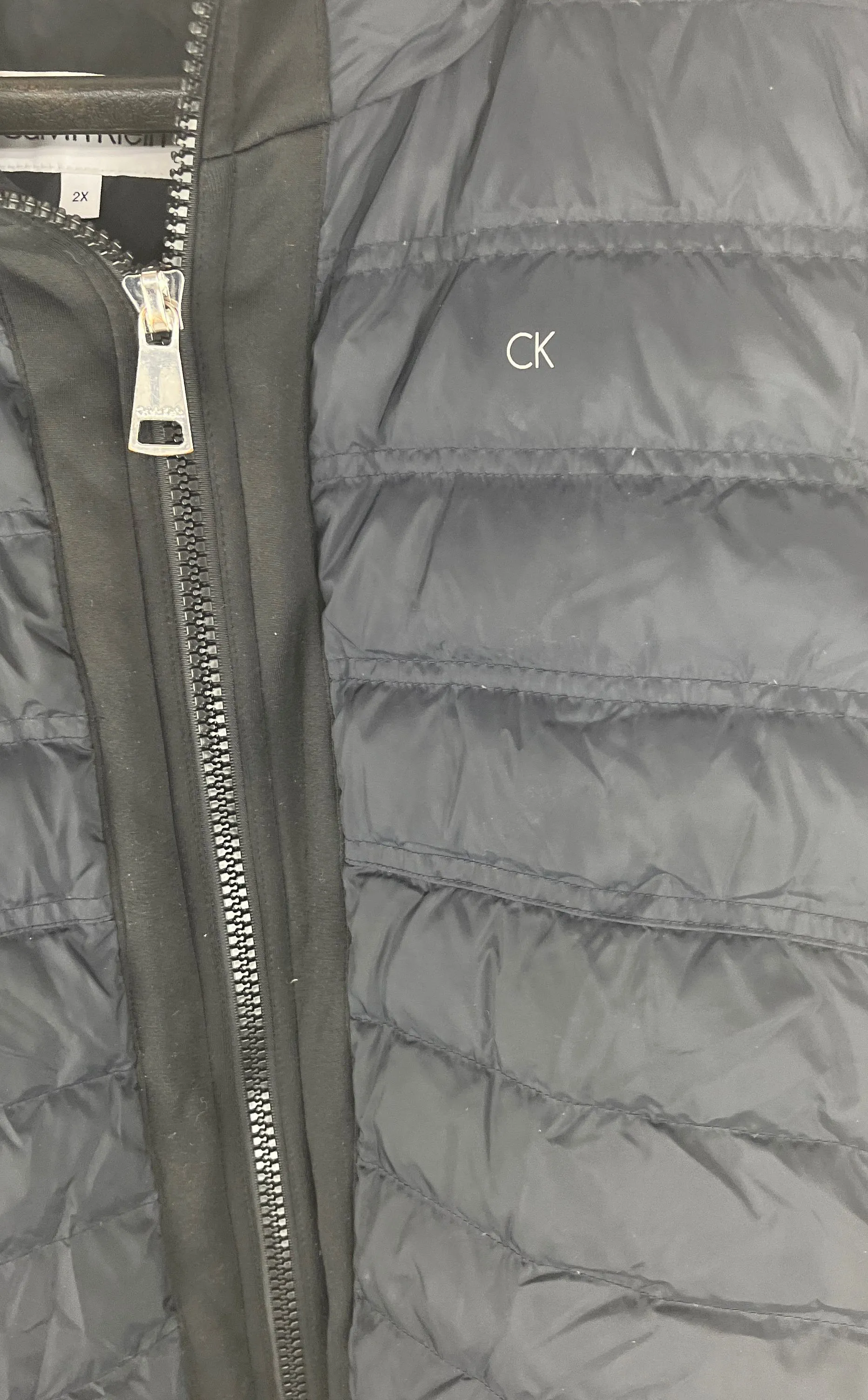 Calvin Klein Men Black Packable Hooded Down Puffer Coat Jacket Size 2X MSRP $226