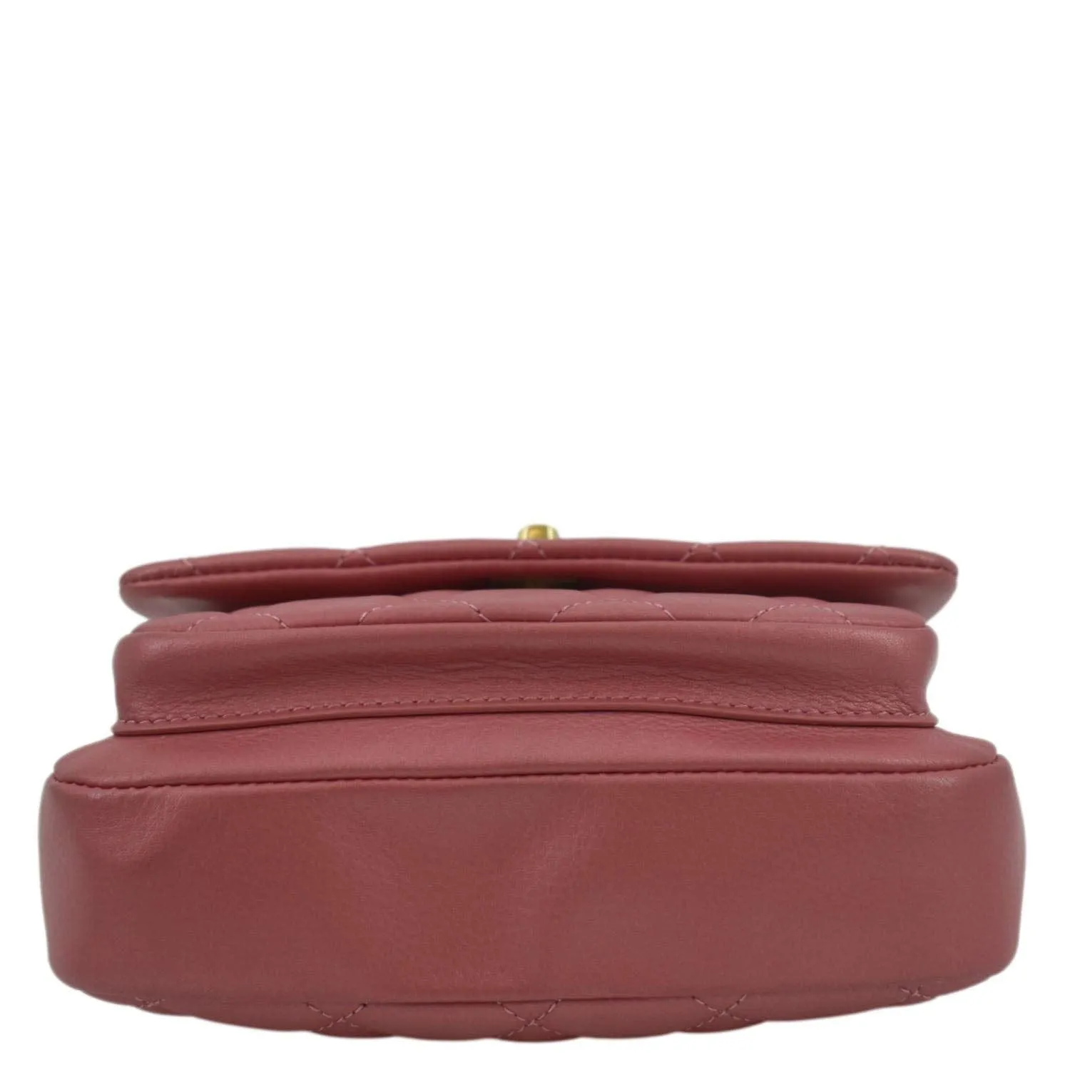 CHANEL Front Pocket Quilted Leather Crossbody Bag Pink