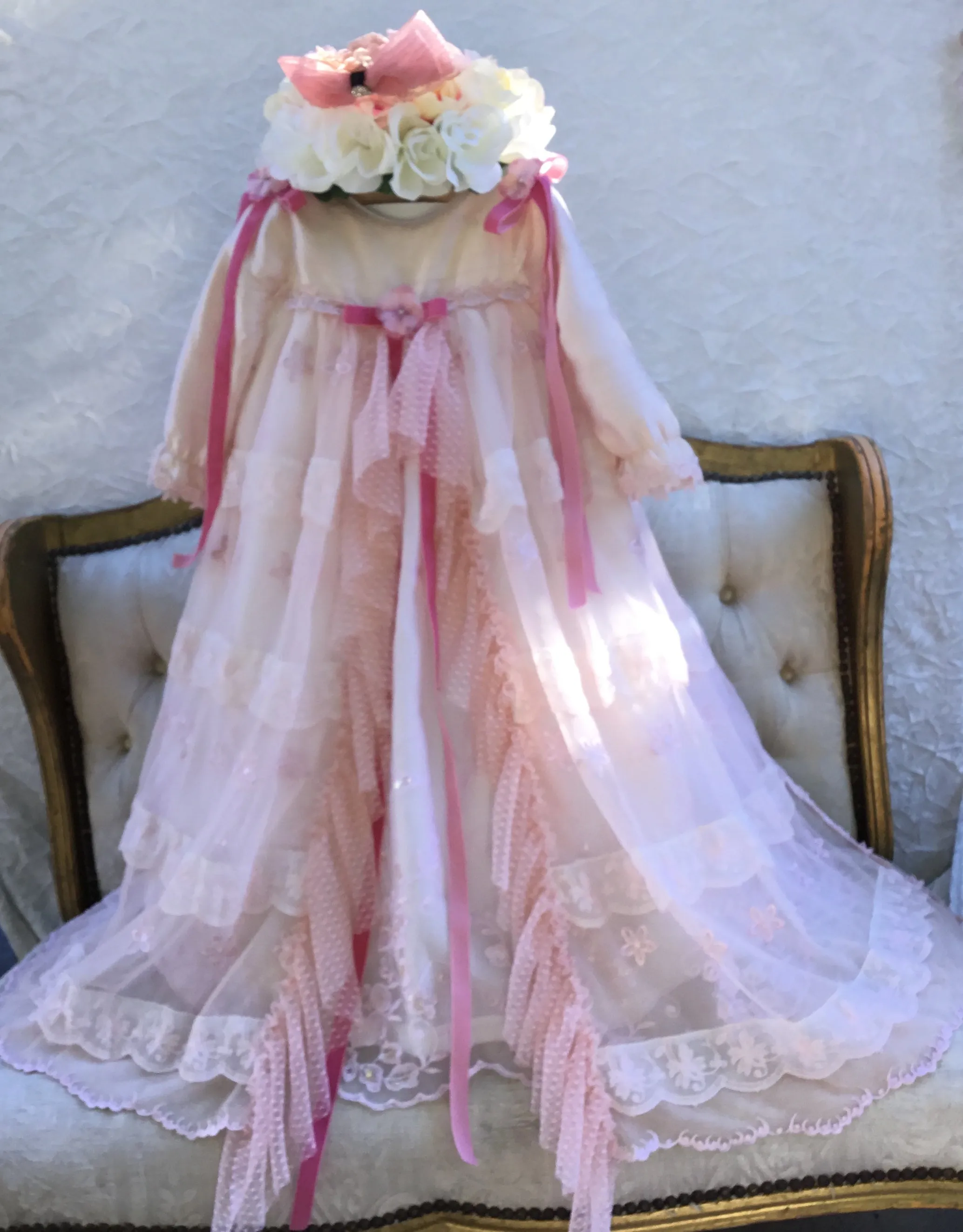 Christening Gown Blush - 12 m