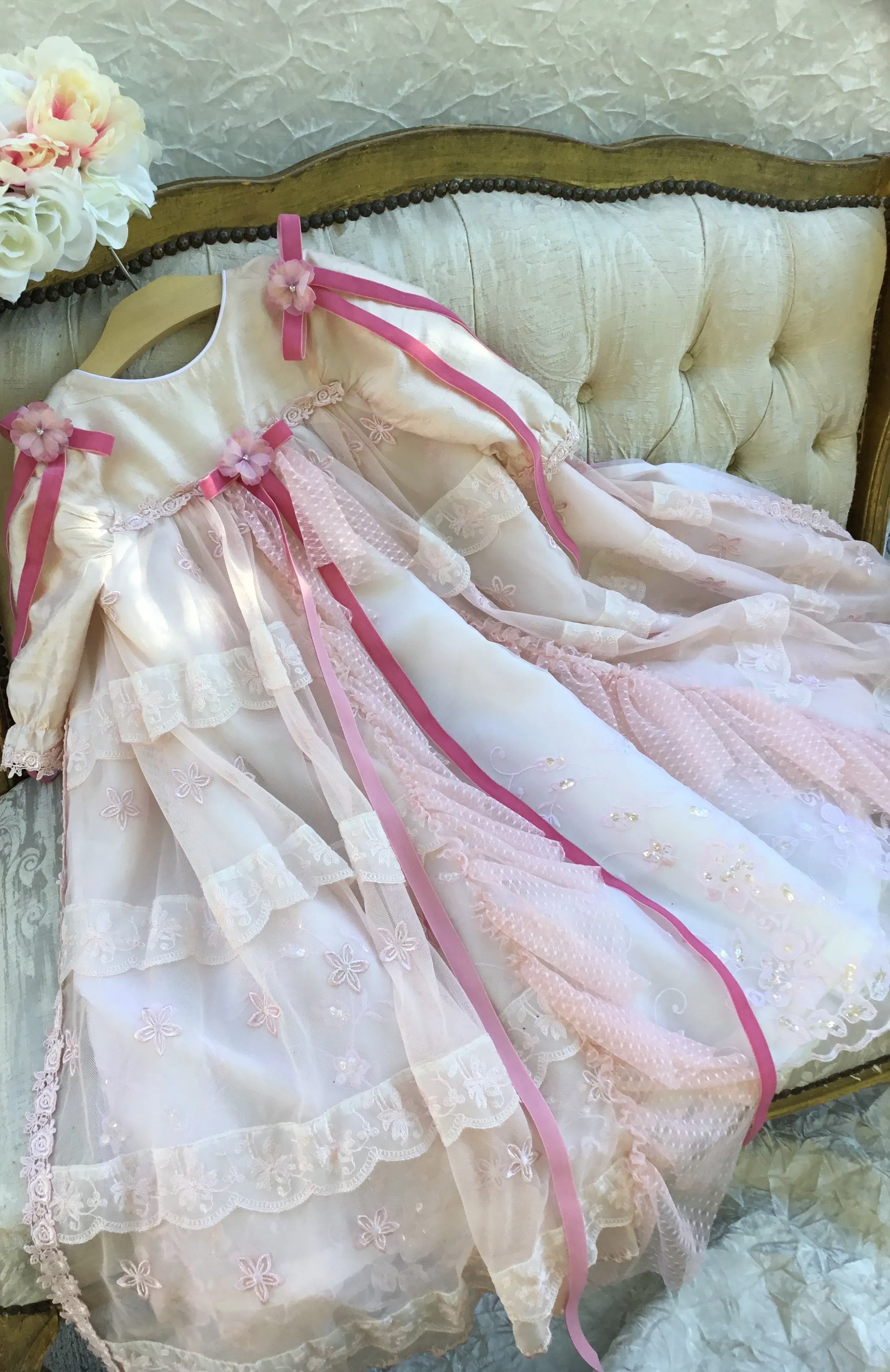 Christening Gown Blush - 12 m