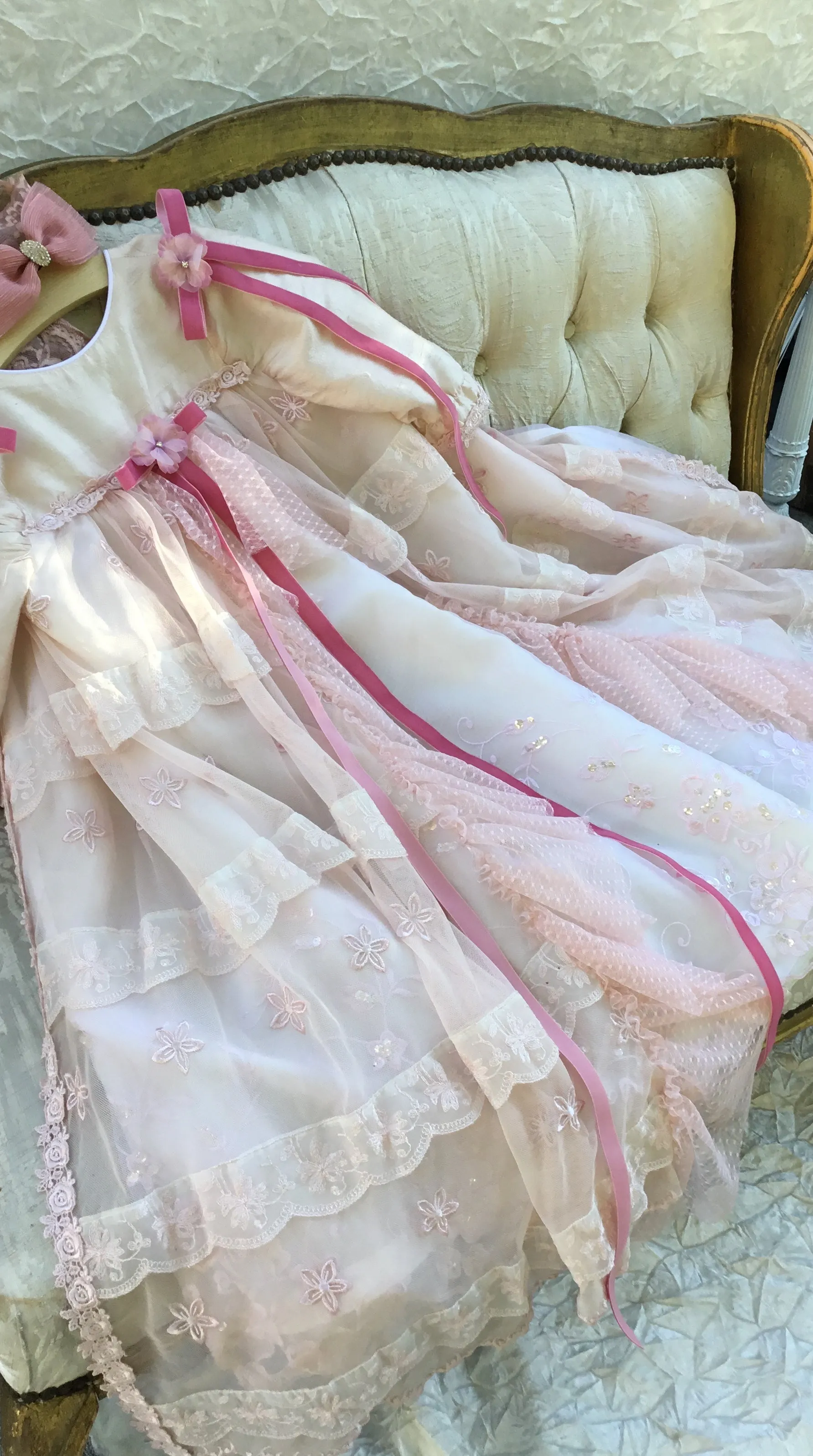 Christening Gown Blush - 12 m
