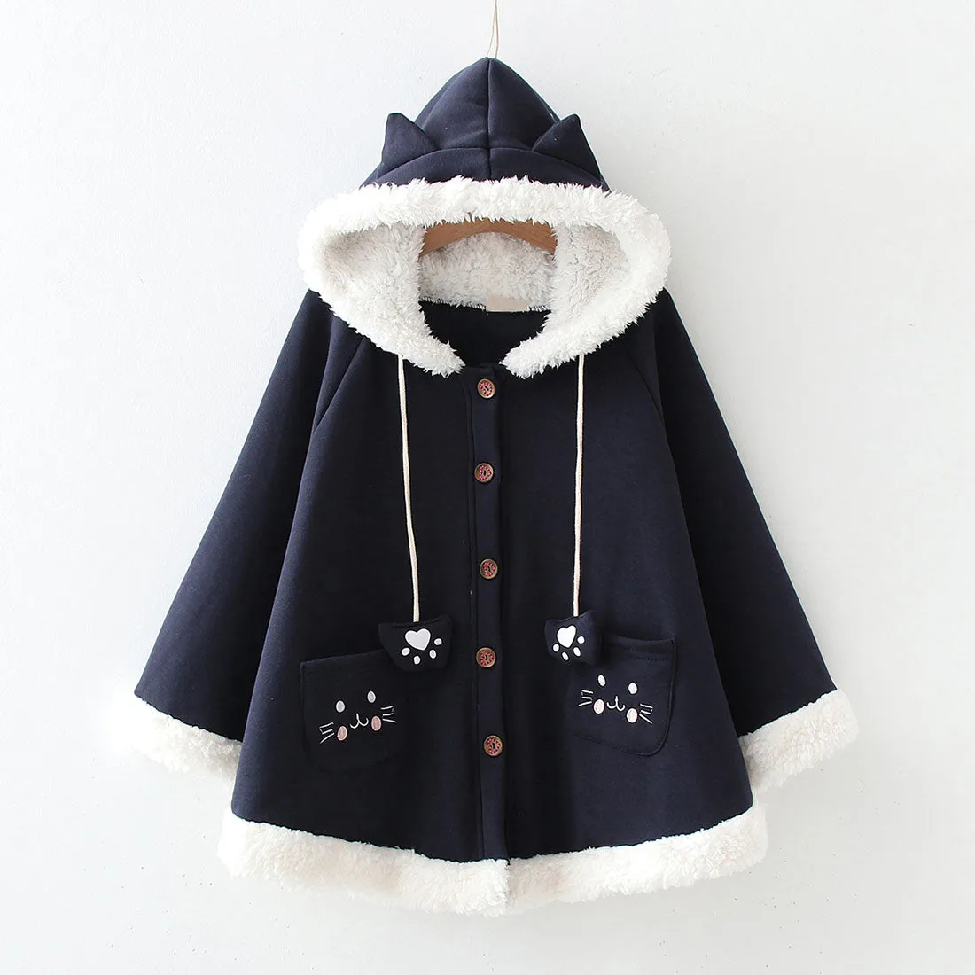 Cute Cat Inspire Plush Coat