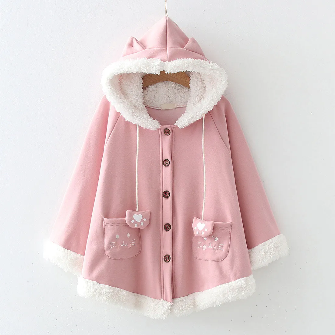 Cute Cat Inspire Plush Coat