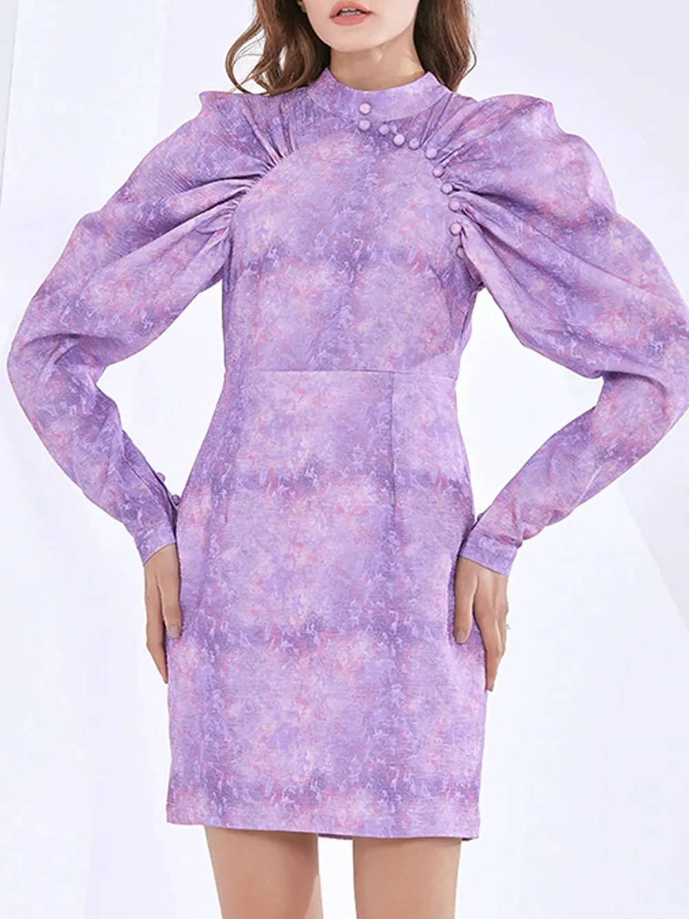 DAMITA Puff Sleeve Mini Dress