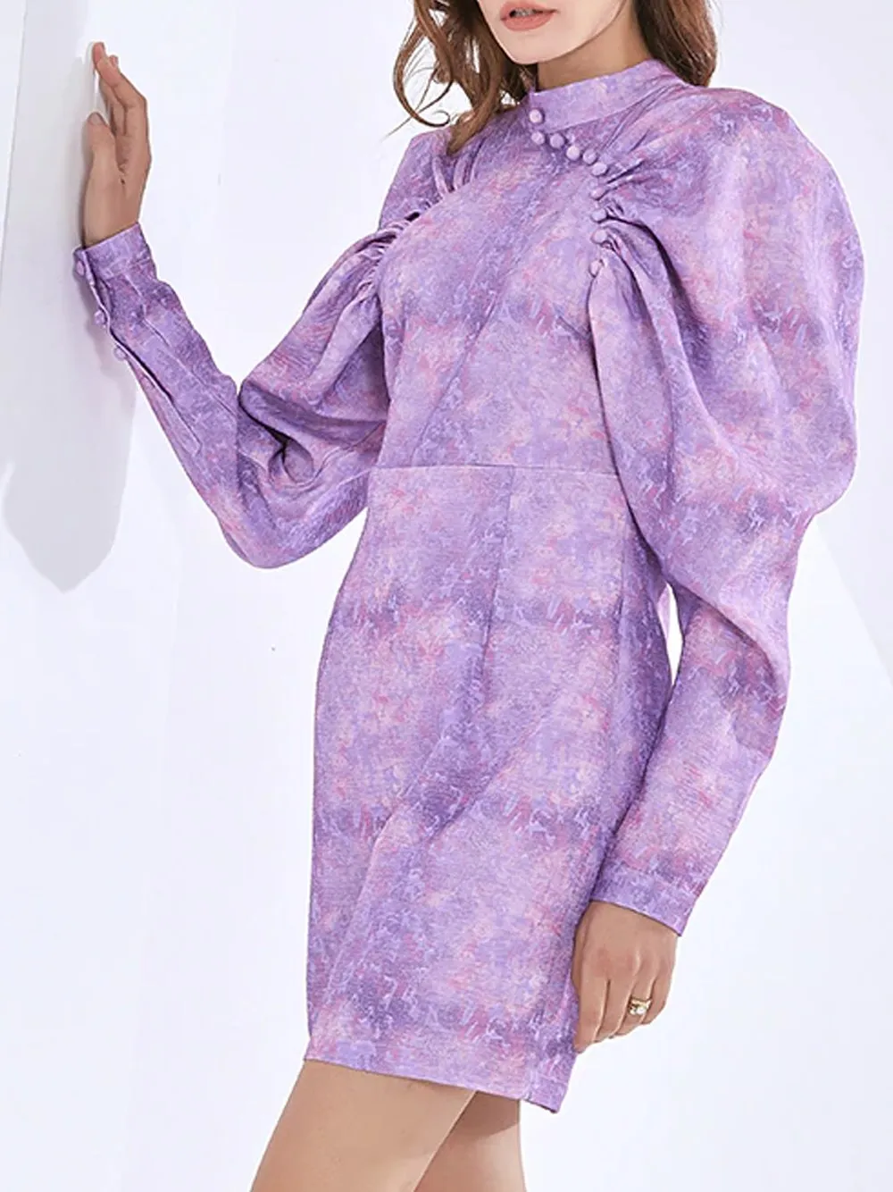 DAMITA Puff Sleeve Mini Dress