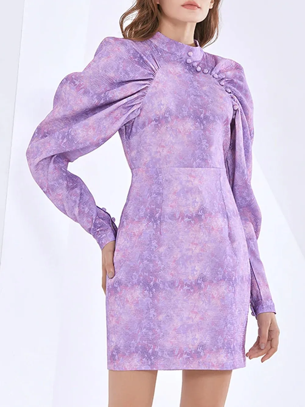 DAMITA Puff Sleeve Mini Dress