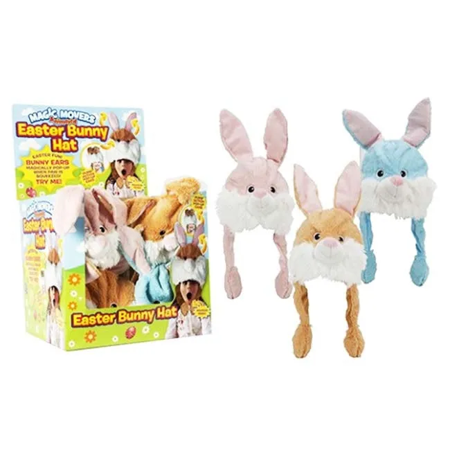 Easter Rabbit Hat with Moving Ears 3 Assorted Colours