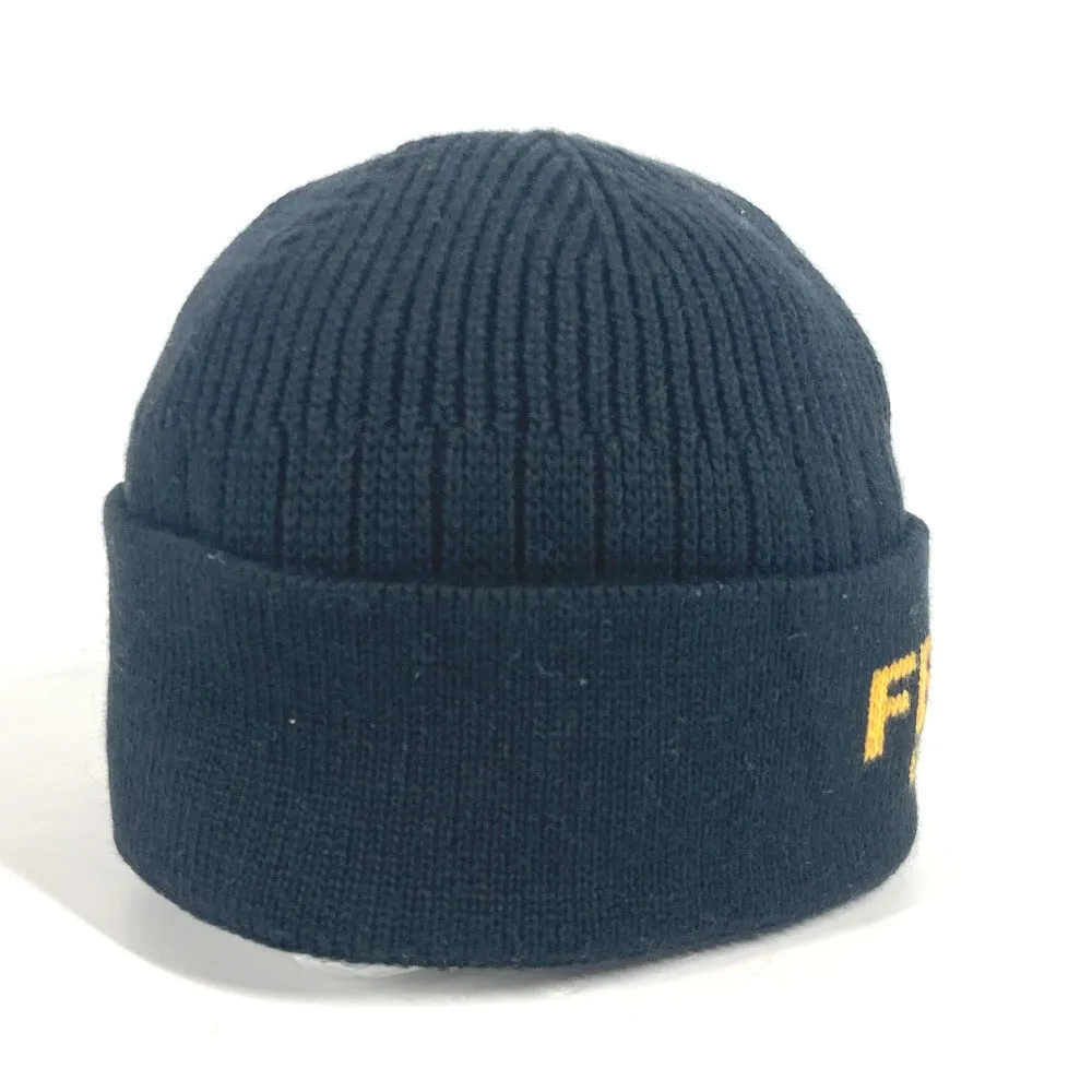 FENDI Knit hat FXQ108 Cotton, Cashmere black logo
