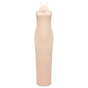 Gayle Halter Neck Floral Embellished Sequins Maxi Dress