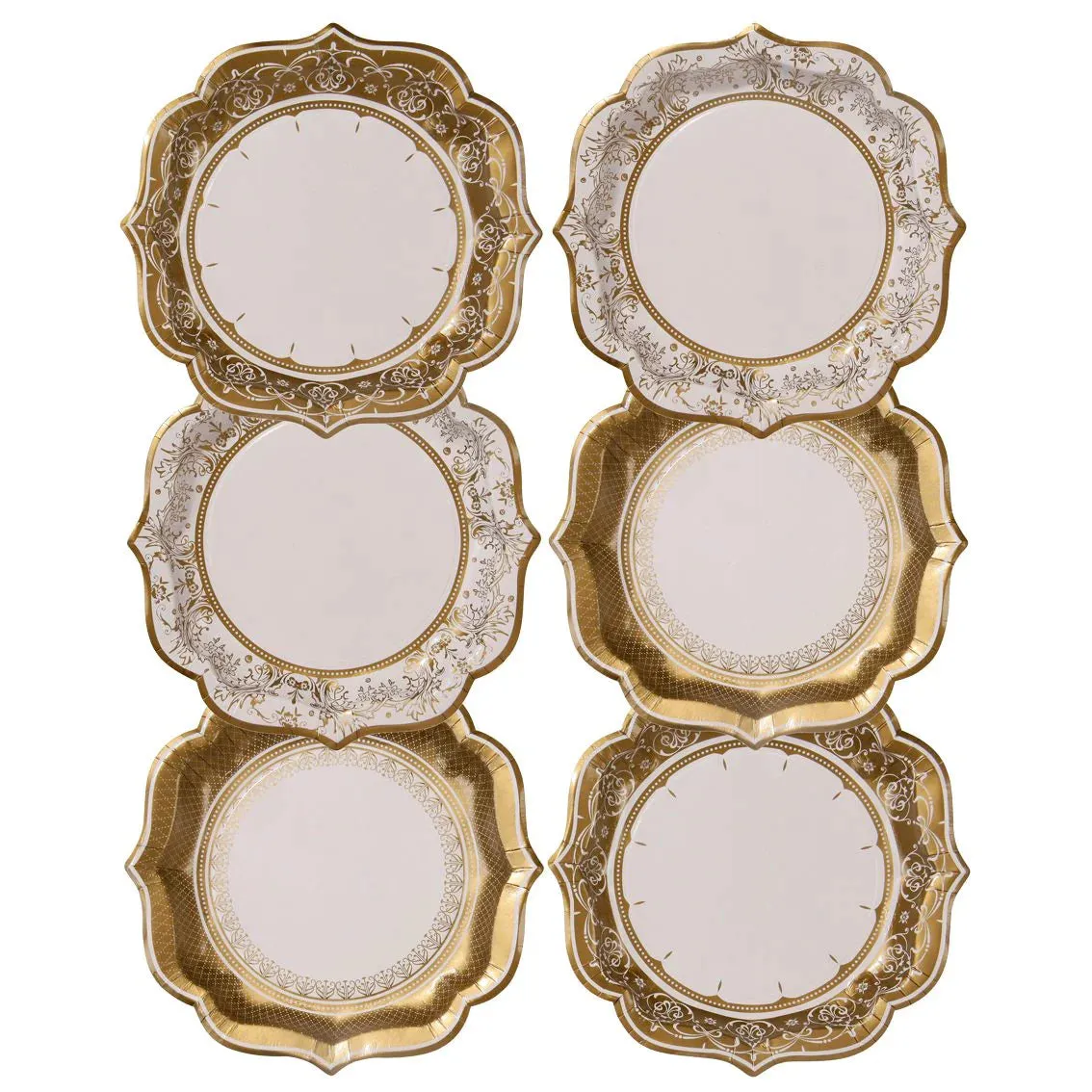 Gold Medium Paper Plates - 12 Pack