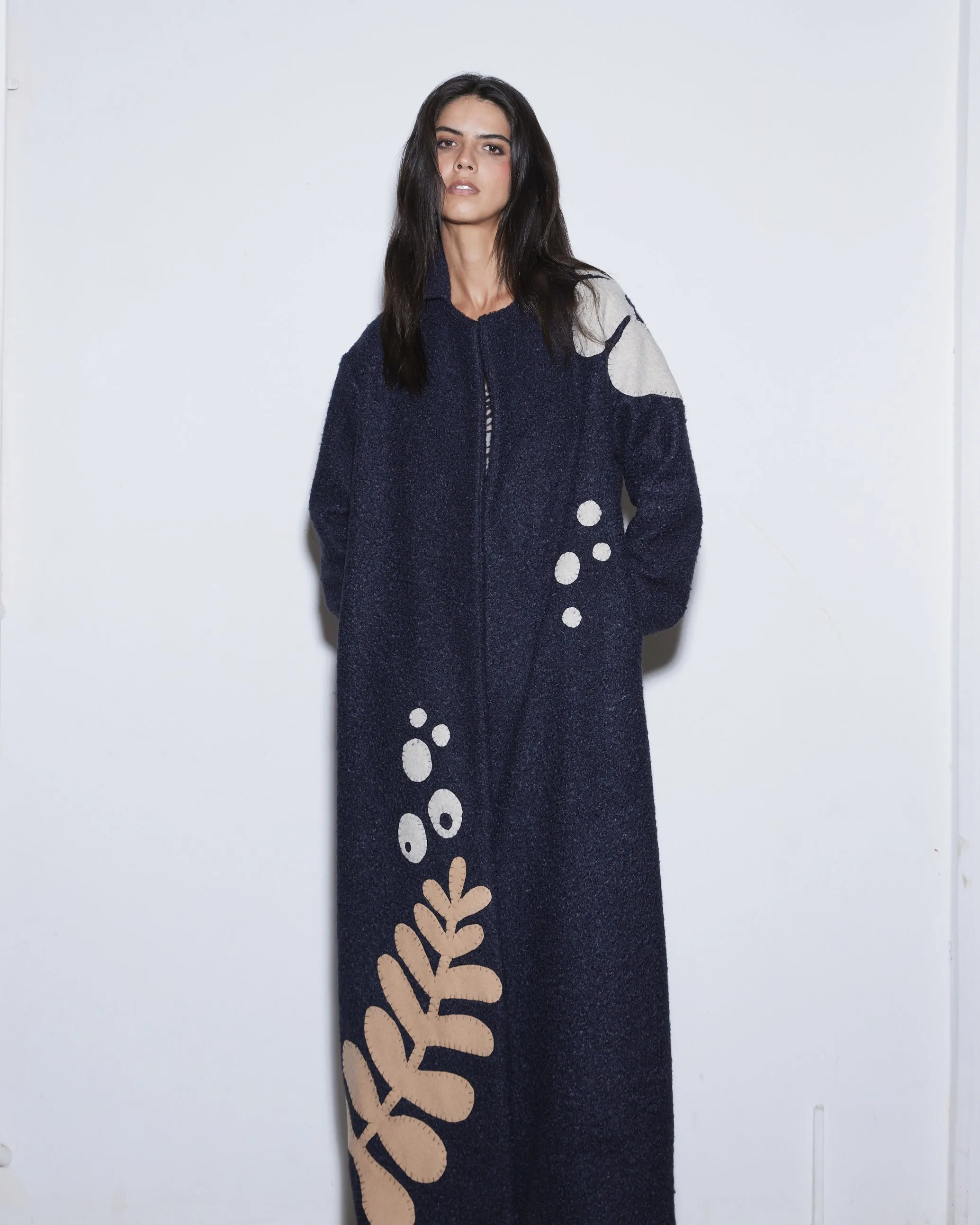 LIBERTY NAVY BOUCLE COAT