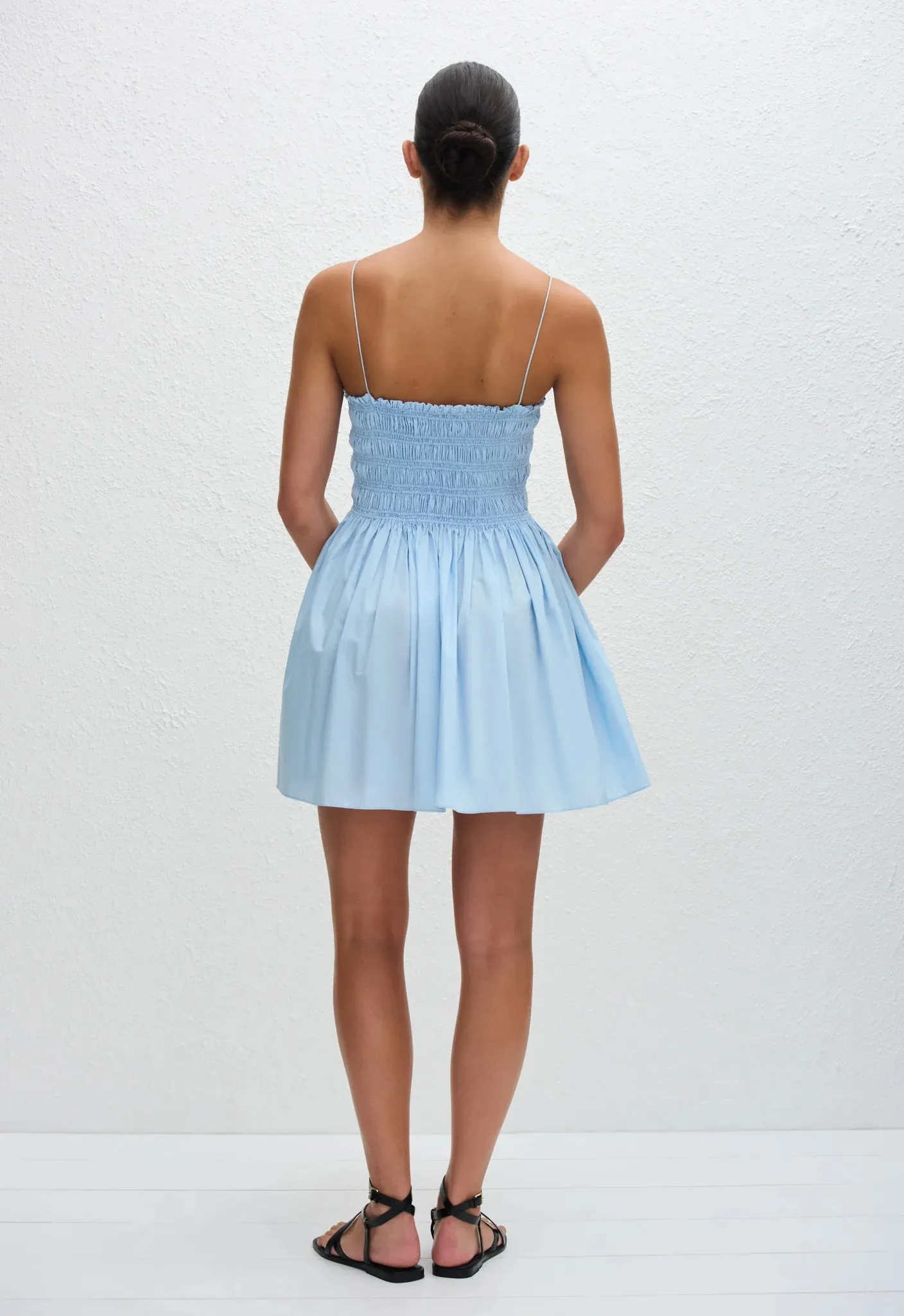 Matteau Shirred Bodice Mini Dress in Sky