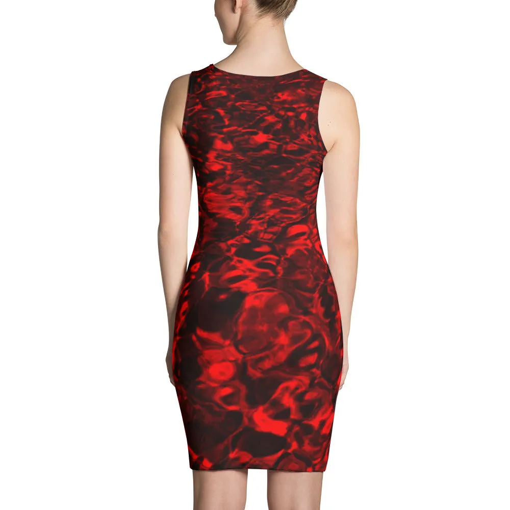 Mermaid Spandex Dress - STYLE Bodycon - COLOR Dark Red Water