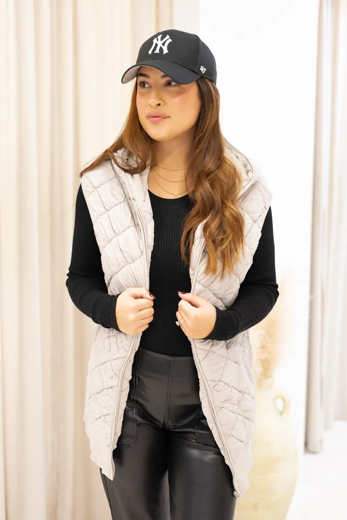 NEW ELIOT QUILTED VEST (GREY)