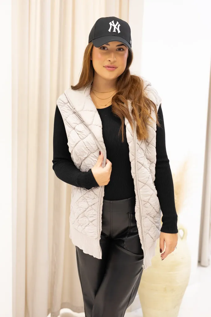 NEW ELIOT QUILTED VEST (GREY)