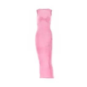 Pre Order:  Solid Sleeveless Slim Fit Maxi Dress